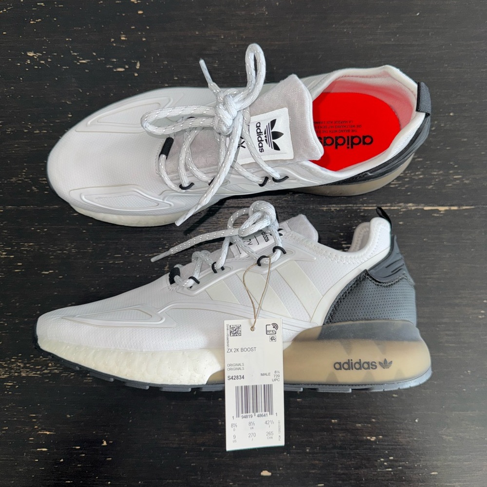 ADIDAS ZX 2K Boost White Black 2021  U.S. size 9 brand new